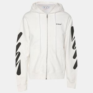 Off-White White Knit Logo Hooded Sweatshirt M